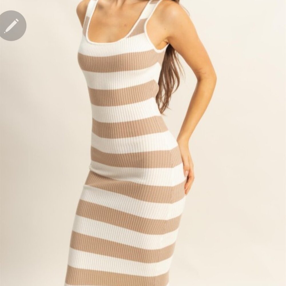 Newport Knit body con striped dress